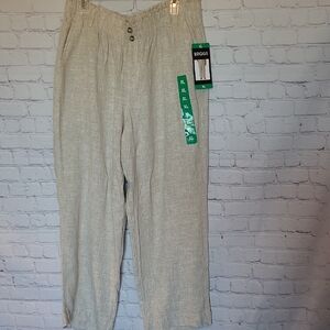 NEW Size XL Oatmeal Linen Blend Wide Leg Pants Briggs